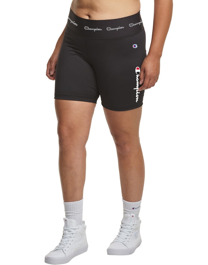 Pantalones Cortos Champion Mujer - Plus Authentic Bike Script Logo 7 ( Negras ) 5821936-HL